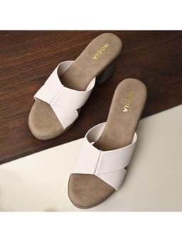 ROCIA - Beige Women High Block Heel Sandals