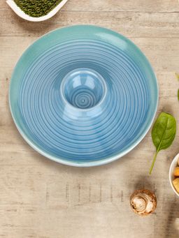 Ekhasa - Ceramic Round Plate With Centre Dip