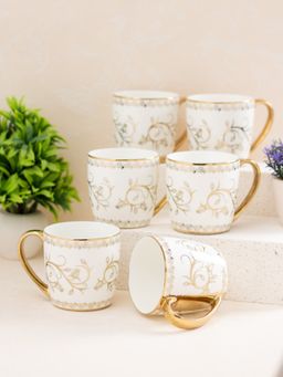 JCPL - Fine Ceramic Alton Ebony Tea Coffee Cup Pack of 6 220 Ml Each (E601)