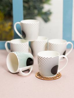 JCPL - Fine Ceramic Alton Hilton Black Tea Coffee Cup Pack of 6 220 Ml Each