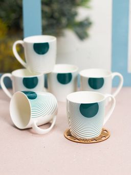 JCPL - Fine Ceramic Alton Hilton Green Tea Coffee Cup Pack of 6 220 Ml Each