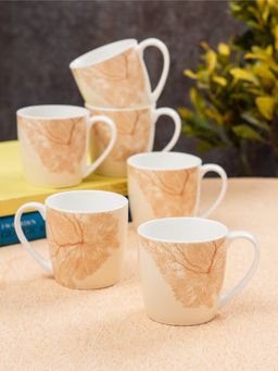 JCPL - Fine Ceramic Alton Vanilla Tea Coffee Cup Pack of 6 220 Ml Each