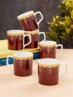 JCPL - Fine Ceramic Director Hilton Tea Coffee Cup Pack of 6 215 Ml Each (R302)