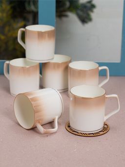 JCPL - Fine Ceramic Director Shine Tea Coffee Cup Pack of 6 215 Ml Each (Sh2)