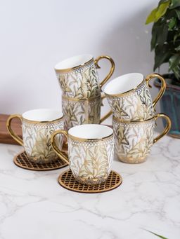JCPL - Fine Ceramic Jelly Ebony Tea Coffee Cup Pack of 6 180 Ml