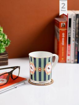 JCPL - Fine Ceramic Fresco Zeva Coffee & Milk Mug Pack of 2 370Ml (Fs404)