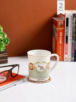 JCPL - Fine Ceramic Fresco Zeva Coffee & Milk Mug Pack of 2 370Ml (Fs406)