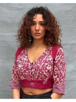 Chidiyaa - Bloom Block printed Cotton Blouse