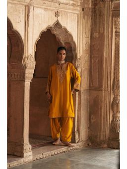 Sheetal Batra - Marwa - Heirloom Mustard Short Chauga With Salwar