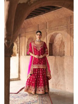 Sheetal Batra - Samreen - Rani Hot pink Short Kurta With Sharara And Dupatta