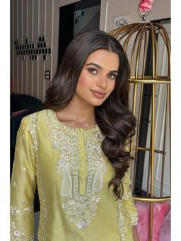 Sheetal Batra - Zaisha - Lemon Yellow Short Kurta With Dhoti And Dupatta