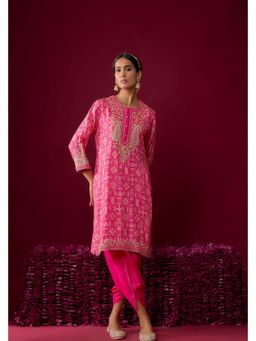 Sheetal Batra - Zoya - Hot pink Short Kurta With Dhoti And Dupatta (Rts)