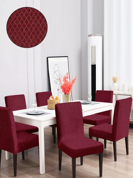 Nykaa Fashion Red Dining Chair Covers Buy Cortina Jacquard