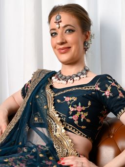 Odette - Graceful Red and White Palladium Neckpiece (Set of 3)