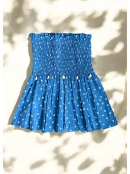 That Romeo - Blue Bandhani Smocked Top