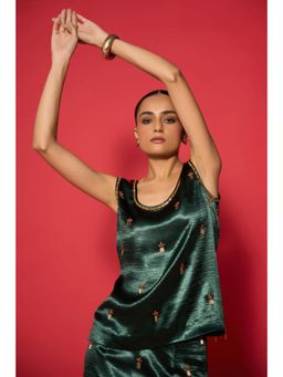 Verb - Green Prina Embroidered Top