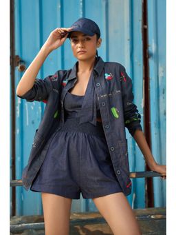 Verb - Blue Soha Crop Top