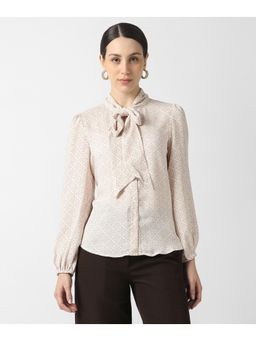 Van Heusen - Womens Beige Print Long Sleeves Shirt
