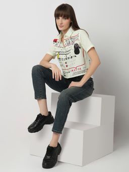 Spykar - Womens Ecru Regular Fit Casual Shirt