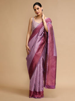 Lush Glam - Lavender Woven Saree with Unstitched Blouse