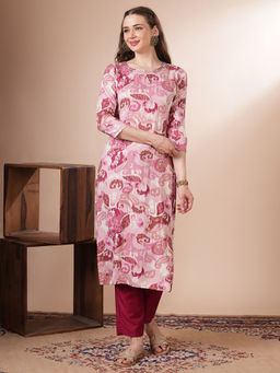 FASHOR - Pink Paisley Kurta