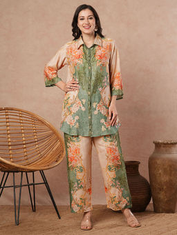 FASHOR - Multi-Color Floral Shirt and Palazzo (Set of 2)