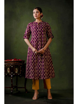 Mokshi - Purple Printed Kurta