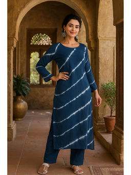 Maaesa - Blue Printed Kurta and Palazzo (Set of 2)