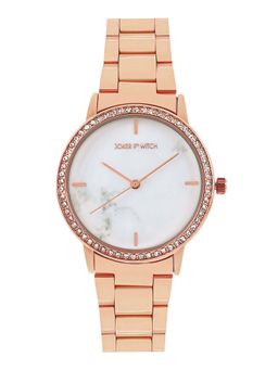 Joker and Witch - Joker & Witch Comet White Marble Dial Rhinestone Metallic Link Strap Analog Womens Watch