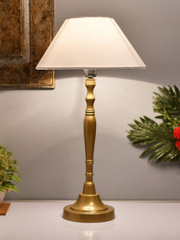 Homesake - Imperial Gold Lamp White Cone Shade