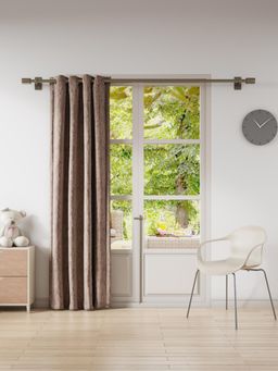 Ddecor Live Beautiful - 1 Piece of 7 Ft Door Ready Made Pink Polyester Curtain