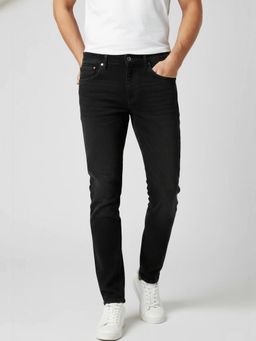 Wrangler - Men Black Bostin Slim Fit Mid Rise Jeans