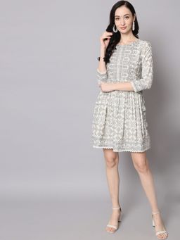 Nehamta - Grey Muslin Mini Dress