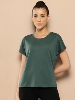 Alcis - Women Bottle Green Flowfit Kimono T-Shirt