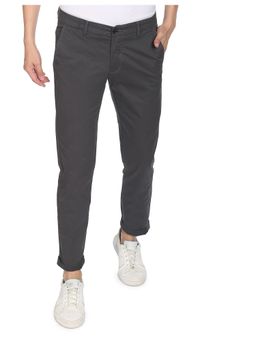 Arrow - Sports Men Dark Grey Low Rise Solid Casual Trouser