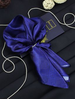 PELUCHE - Silk Broad Checkered Design Pocket Square For Men Blue
