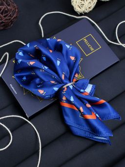 PELUCHE - Silk Grapes Design Pocket Square For Men Blue