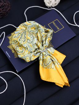 PELUCHE - Beautiful Floral Pocket Square For Men Gold