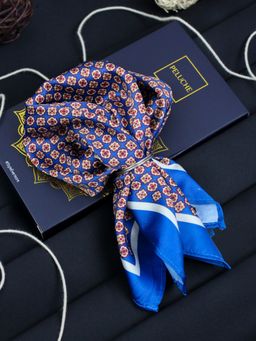 PELUCHE - Beautiful Floral Pocket Square For Men Blue