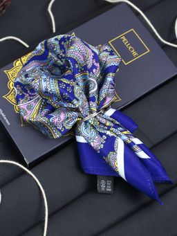 PELUCHE - Beautiful Floral Pocket Square For Men Blue