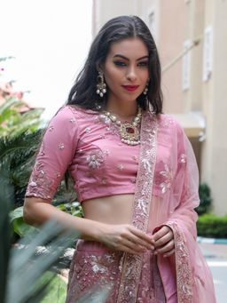 Odette - Opulent Red and White Embellished Long Necklace (Set of 2)