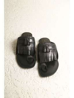 SANDALWALI - Lady Suzy Black Patterned Sandals