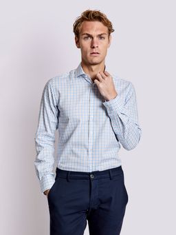 Bruun & Stengade - White Checks Cutaway Collar Shirt