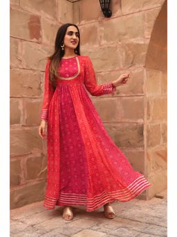 Label Rishmaan - Teej Red Embroidered Dress