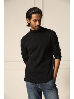 PRIMAL GRAY - Black Organic Cotton Turtleneck Tee
