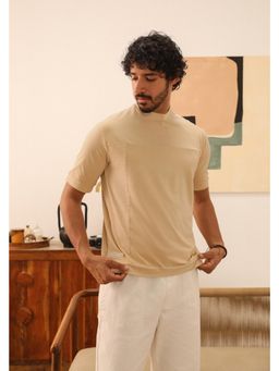 PRIMAL GRAY - Beige Organic Cotton Multi-Panel T-shirt