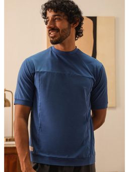 PRIMAL GRAY - Blue Organic Cotton Multi-Panel T-shirt