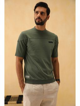 PRIMAL GRAY - Olive Organic Cotton Double Textured T-shirt