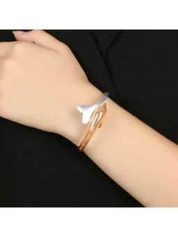 Adwitiya - Women Rose Gold Plated Fish Shaped Openable Bracelet