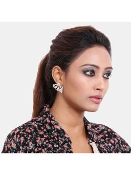 Adwitiya - Women Gold Plated Cz Stone Studded Handcrafted Stud